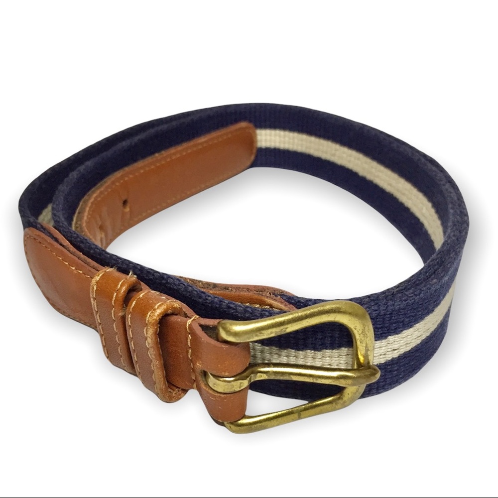 Coach Vintage S/M Leather/Linen Striped Belt